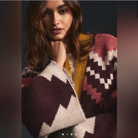 Anthropologie Chevron Knit Duster. Worn 1x. Like new - Picture 2 of 11